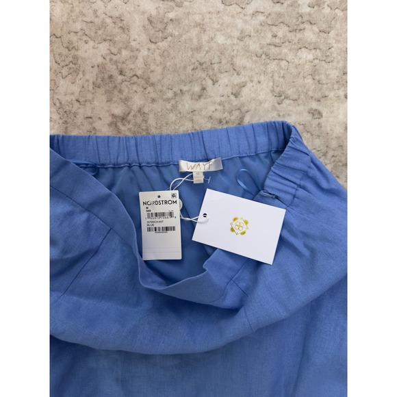 WAYF Womens Blue Lace Trim Maxi Skirt Elastic Waist Split Size M - Picture 5 of 5